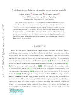 Predicting trajectory behaviour via machine-learned invariant manifolds