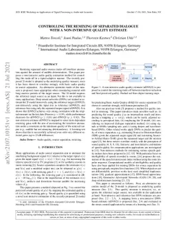 Controlling the Remixing of Separated Dialogue with a Non-Intrusive
  Quality Estimate