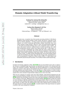 Domain Adaptation without Model Transferring