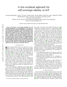 A low-overhead approach for self-sovereign identity in IoT