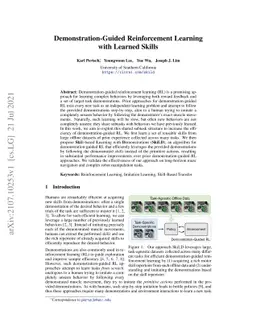 Demonstration-Guided Reinforcement Learning with Learned Skills