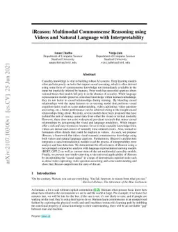 iReason: Multimodal Commonsense Reasoning using Videos and Natural
  Language with Interpretability