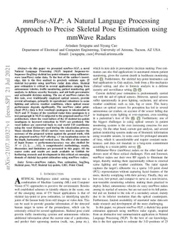 mmPose-NLP: A Natural Language Processing Approach to Precise Skeletal
  Pose Estimation using mmWave Radars