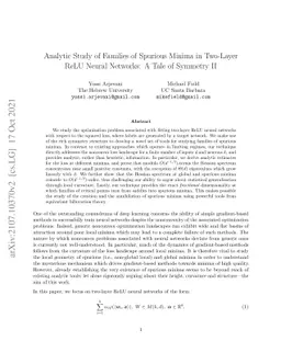 Analytic Study of Families of Spurious Minima in Two-Layer ReLU Neural
  Networks: A Tale of Symmetry II
