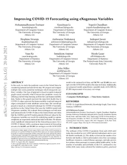 Improving COVID-19 Forecasting using eXogenous Variables