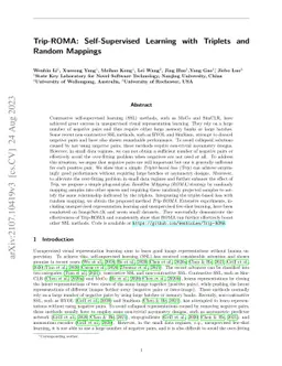 Trip-ROMA: Self-Supervised Learning with Triplets and Random Mappings