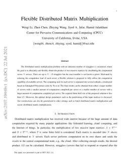 Flexible Distributed Matrix Multiplication