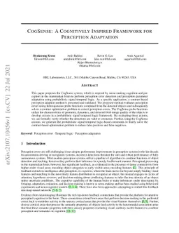 CogSense: A Cognitively Inspired Framework for Perception Adaptation
