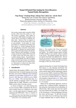 Target-Oriented Fine-tuning for Zero-Resource Named Entity Recognition