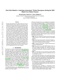 Out of the Shadows: Analyzing Anonymous' Twitter Resurgence during the
  2020 Black Lives Matter Protests