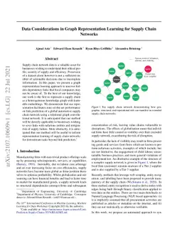 Data Considerations in Graph Representation Learning for Supply Chain
  Networks