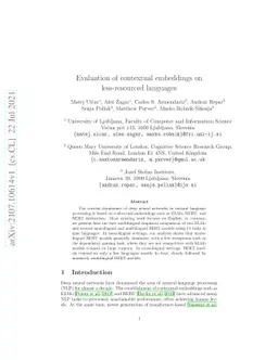Evaluation of contextual embeddings on less-resourced languages