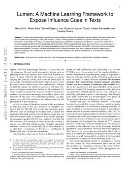 Lumen: A Machine Learning Framework to Expose Influence Cues in Text