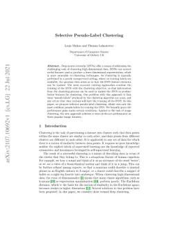Selective Pseudo-label Clustering