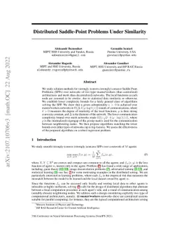 Distributed Saddle-Point Problems Under Similarity