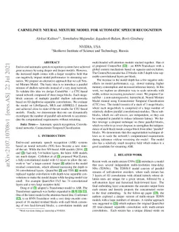 CarneliNet: Neural Mixture Model for Automatic Speech Recognition