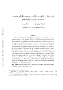 A network Poisson model for weighted directed networks with covariates