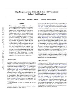 High Frequency EEG Artifact Detection with Uncertainty via Early Exit
  Paradigm