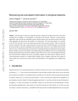 Recovering lost and absent information in temporal networks