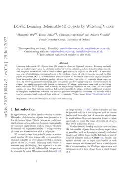 DOVE: Learning Deformable 3D Objects by Watching Videos