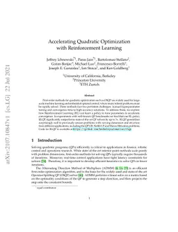 Accelerating Quadratic Optimization with Reinforcement Learning