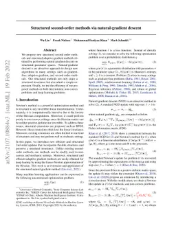 Structured second-order methods via natural gradient descent
