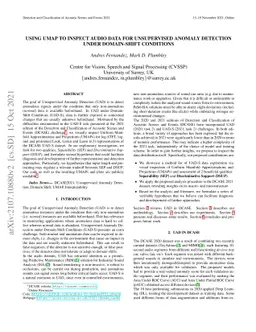 Using UMAP to Inspect Audio Data for Unsupervised Anomaly Detection
  under Domain-Shift Conditions