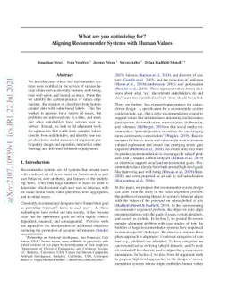 What are you optimizing for? Aligning Recommender Systems with Human
  Values