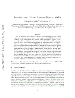 Learning Linear Polytree Structural Equation Models