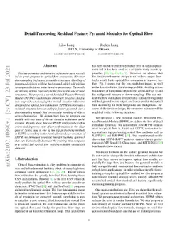 Detail Preserving Residual Feature Pyramid Modules for Optical Flow