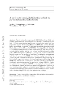 A novel meta-learning initialization method for physics-informed neural
  networks