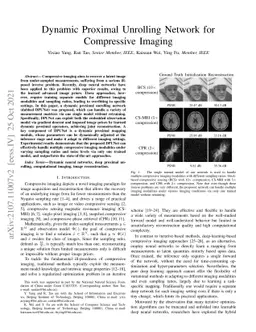 Dynamic Proximal Unrolling Network for Compressive Imaging