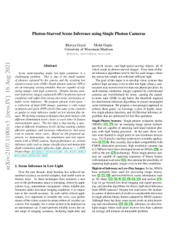 Photon-Starved Scene Inference using Single Photon Cameras