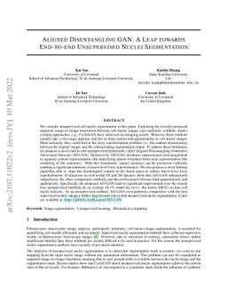 AD-GAN: End-to-end Unsupervised Nuclei Segmentation with Aligned
  Disentangling Training