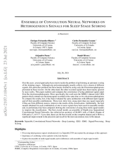 Ensemble of Convolution Neural Networks on Heterogeneous Signals for
  Sleep Stage Scoring