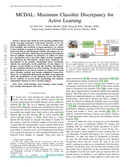 MCDAL: Maximum Classifier Discrepancy for Active Learning