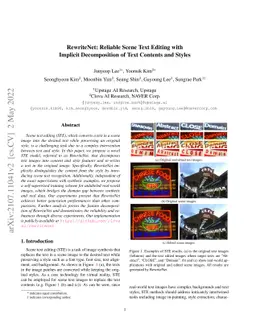 RewriteNet: Reliable Scene Text Editing with Implicit Decomposition of
  Text Contents and Styles