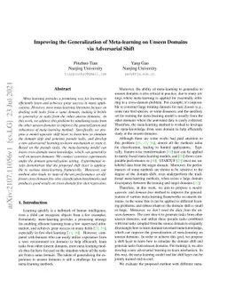 Improving the Generalization of Meta-learning on Unseen Domains via
  Adversarial Shift
