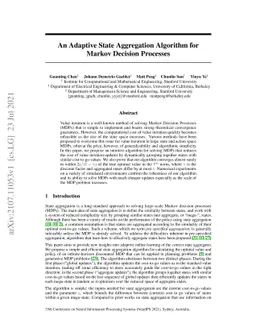 An Adaptive State Aggregation Algorithm for Markov Decision Processes