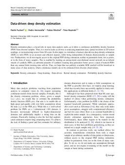 Data-driven deep density estimation