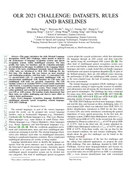 OLR 2021 Challenge: Datasets, Rules and Baselines