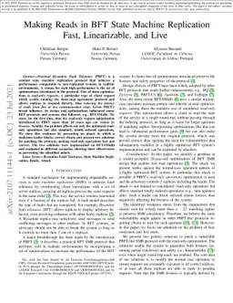 Making Reads in BFT State Machine Replication Fast, Linearizable, and
  Live