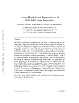 Learning Discriminative Representations for Multi-Label Image
  Recognition