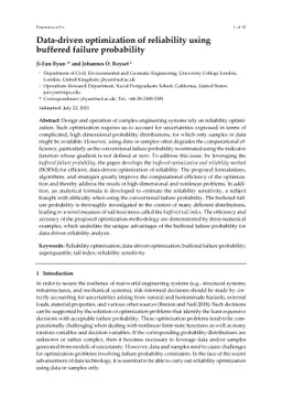 Data-driven optimization of reliability using buffered failure
  probability