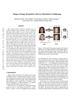 Image-to-Image Translation with Low Resolution Conditioning