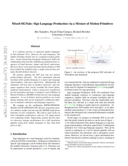 Mixed SIGNals: Sign Language Production via a Mixture of Motion
  Primitives