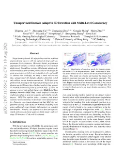 Unsupervised Domain Adaptive 3D Detection with Multi-Level Consistency