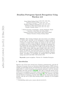 Brazilian Portuguese Speech Recognition Using Wav2vec 2.0