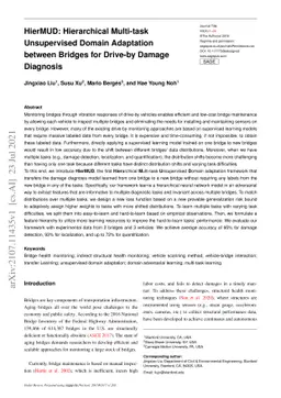 HierMUD: Hierarchical Multi-task Unsupervised Domain Adaptation between
  Bridges for Drive-by Damage Diagnosis