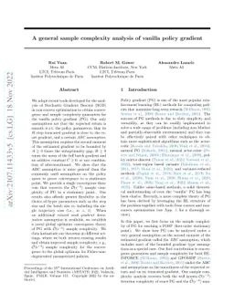 A general sample complexity analysis of vanilla policy gradient